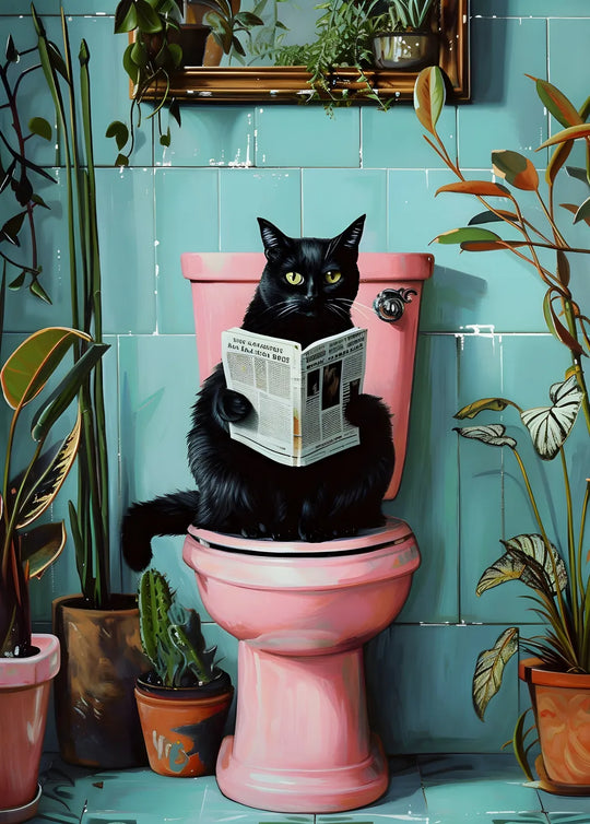 Kat op de wc