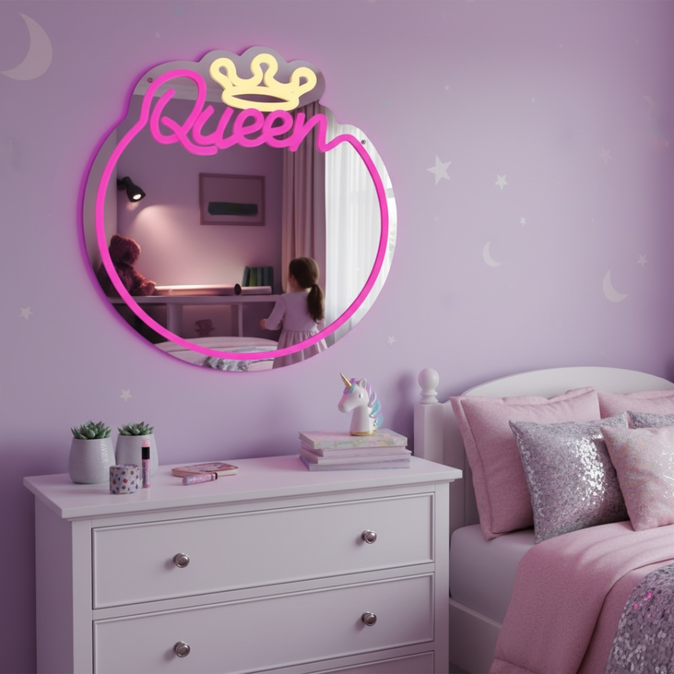 Néon LED - Miroir Queen