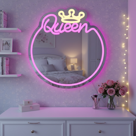 Néon LED - Miroir Queen