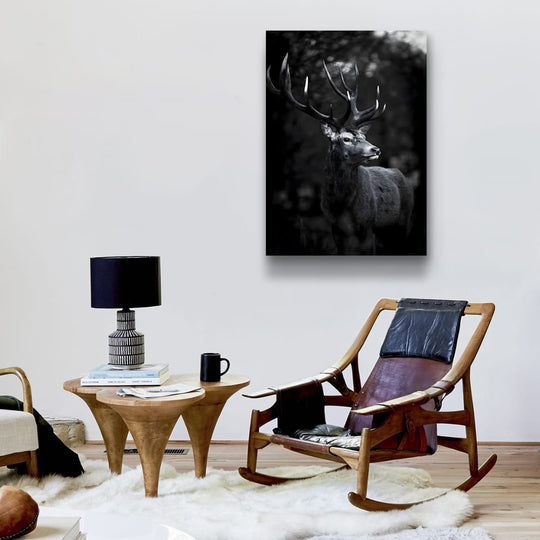 Cerf Majestueux noir et blanc