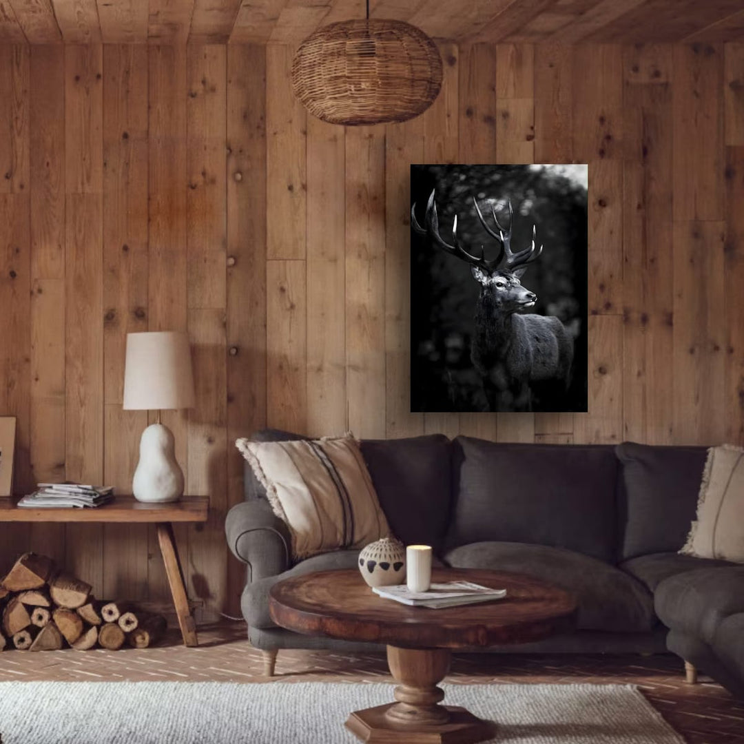 Cerf Majestueux noir et blanc