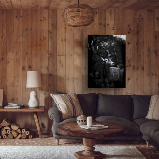 Cerf Majestueux noir et blanc